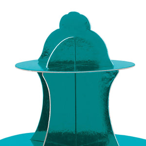 Bulk Metallic Cupcake Stand - Turquoise (Case of 12) by Beistle
