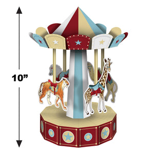 Beistle 3-D Vintage Circus Carousel Centerpiece (Pack of 12) - Vintage Circus Party Theme