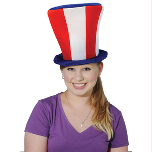Patriotic Plush Tall Top Hat