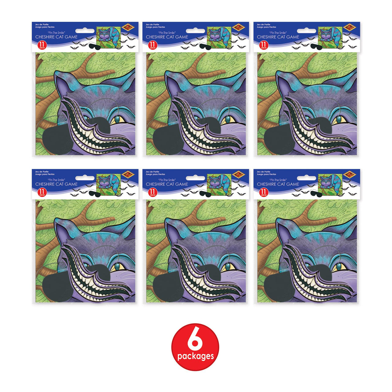 Pin The Smile On The Cheshire Cat Game, party supplies, decorations, The Beistle Company, Alice In Wonderland, Bulk, Other Party Themes, Alice in Wonderland