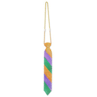Beistle Mardi Gras Beaded Mardi Gras Tie