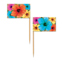 Beistle Luau Party Hibiscus Picks (50/Pkg)