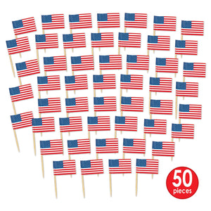 Patriotic Party U S Flag Picks (Case of 600)