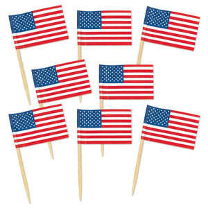 Beistle Packaged U S Flag Party Picks (50/Pkg)