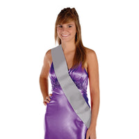 Beistle Satin Sash - silver
