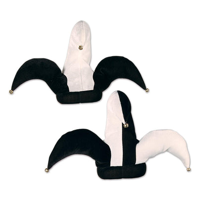 Beistle Plush Black & White Jester Hats