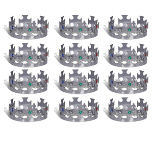 Plastic Jeweled King's Crown - silver