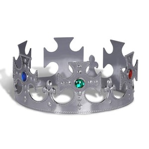 Beistle Silver Plastic Jeweled King's Crown