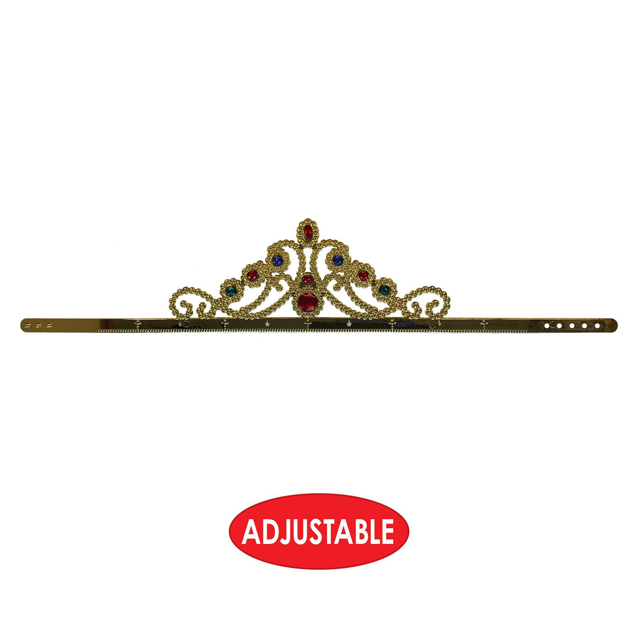 Plastic Jeweled Queen's Tiara - gold