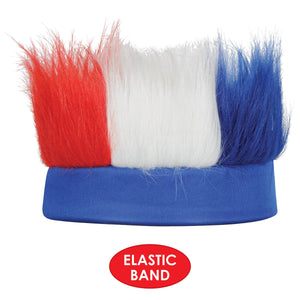 Hairy Headband, red, white, blue 