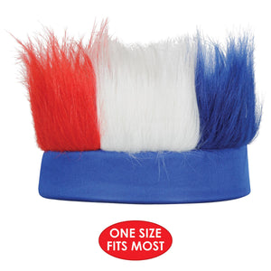 Hairy Headband, red, white, blue 