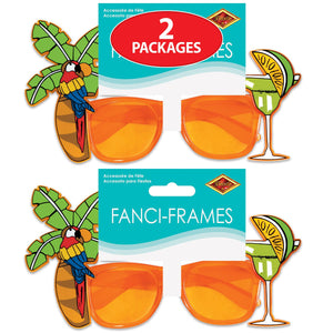 Bulk Luau Party Palm Tree & Parrot Fanci-Frames (Case of 6) by Beistle