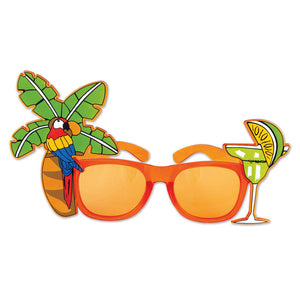 Beistle Luau Party Palm Tree & Parrot Fanci-Frame Glasses
