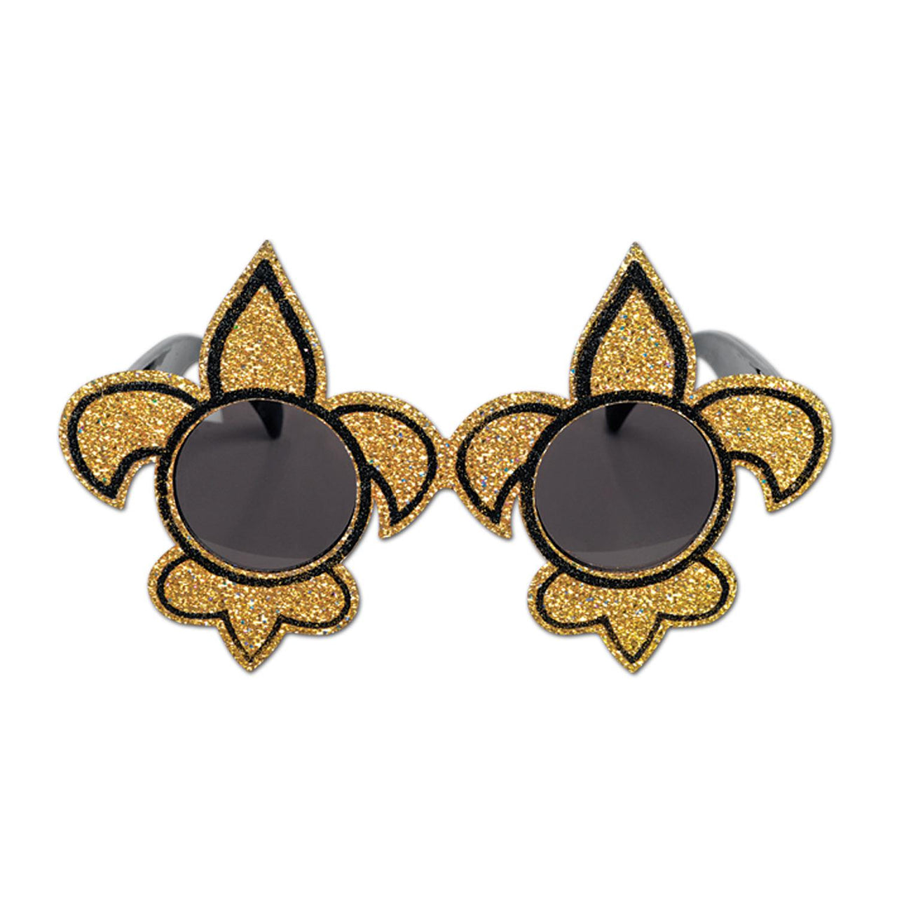 Mardi Gras Glittered Fleur De Lis Fanci-Frame Glasses- Gold