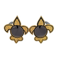 Mardi Gras Glittered Fleur De Lis Fanci-Frame Glasses- Gold