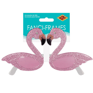 Bulk Luau Party Glittered Flamingo Fanci-Frames (Case of 6) by Beistle