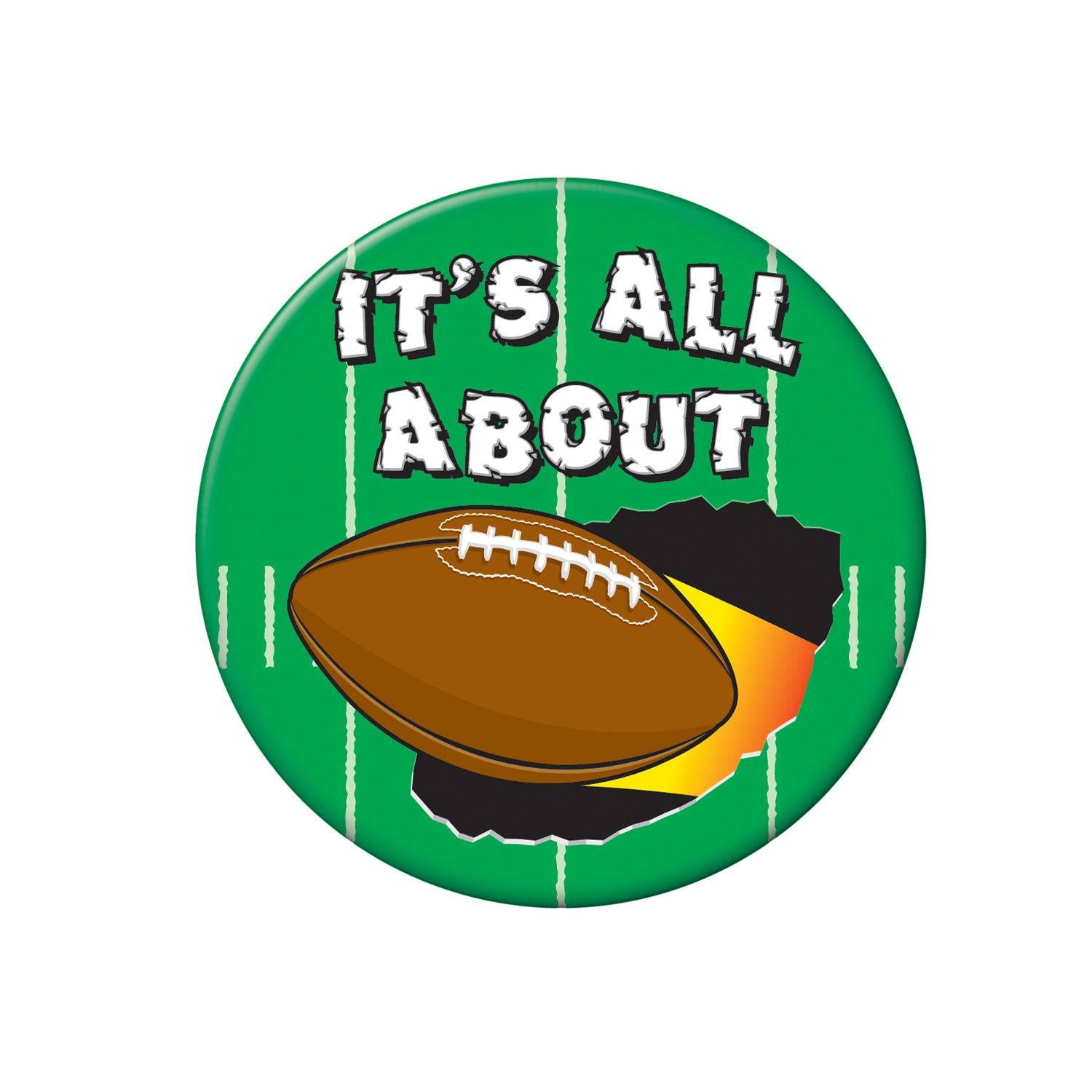 Beistle It's All About Football Party Button