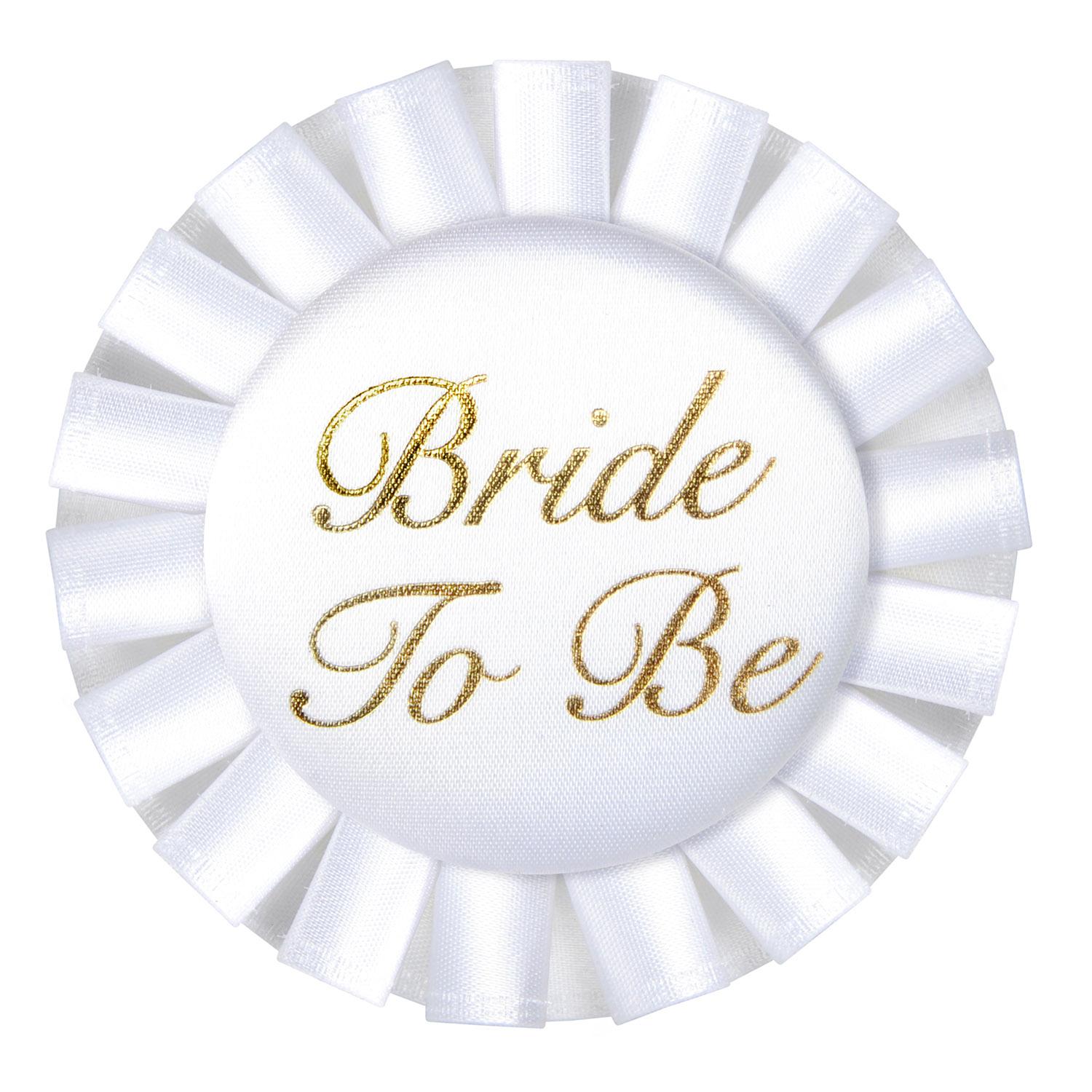Beistle Bride To Be Satin Button- White
