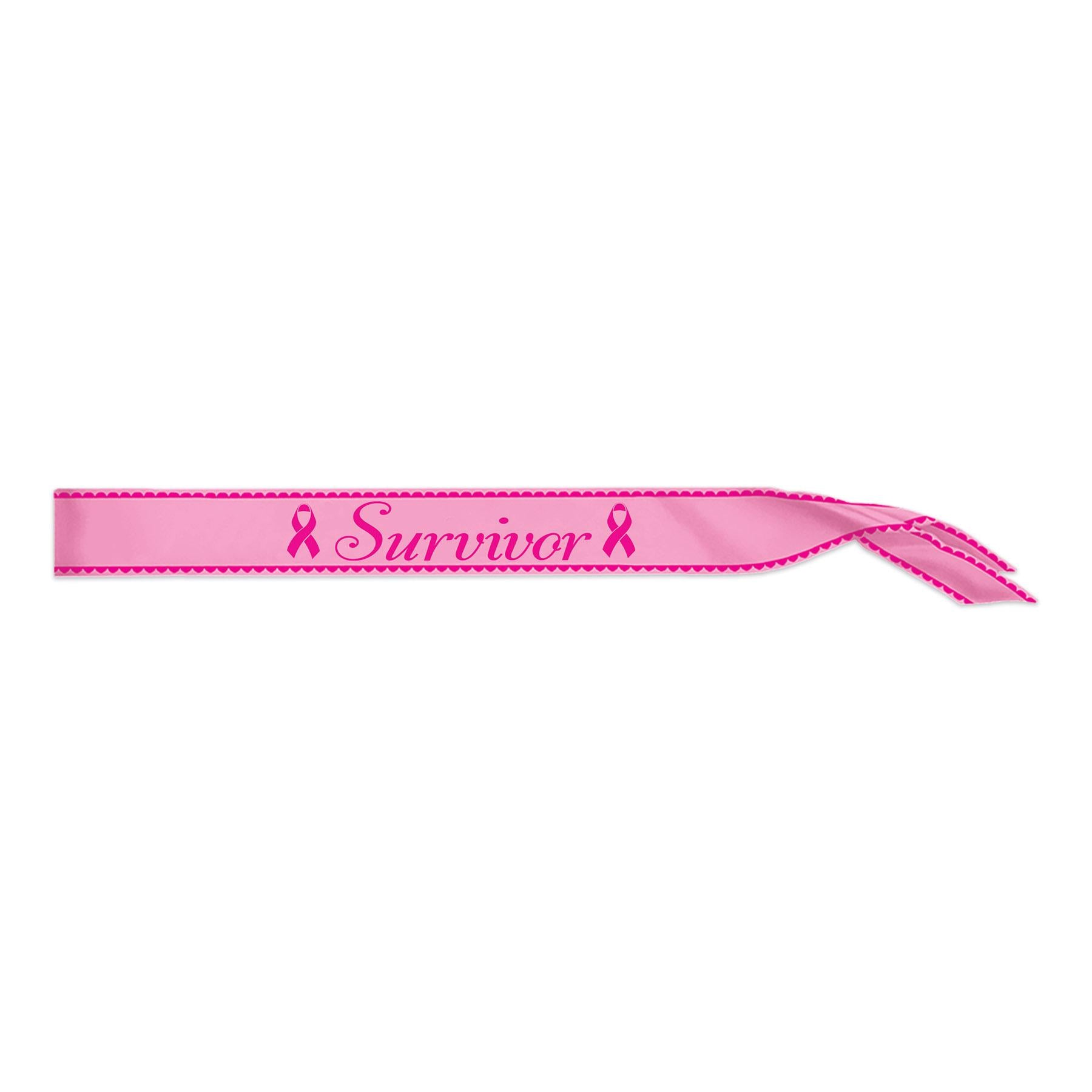 Beistle Pink Ribbon "Survivor" Satin Sash