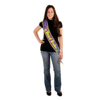 Beistle Mardi Gras Bead Babe Satin Sash