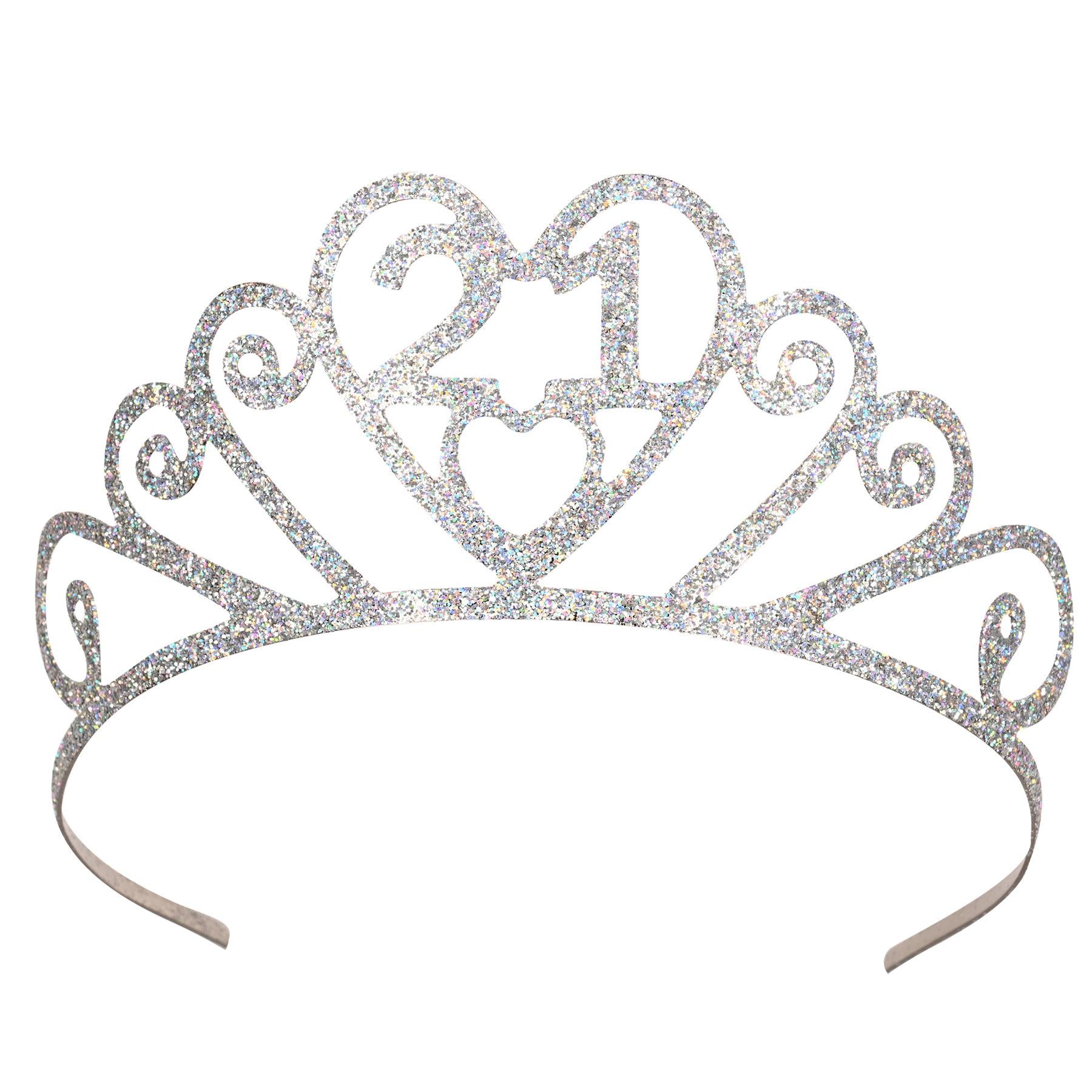 Beistle Glittered Metal 21st Birthday Party Tiara – Bulk  display picture 2