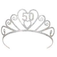 Beistle Glittered Metal 50th Birthday Party Tiara