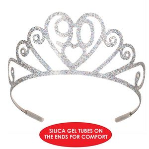 Glittered Metal 90 Tiara, party supplies, decorations, The Beistle Company, Birthday-AgeSpecific, Bulk, Birthday Party Supplies, Birthday Party Hats And Stuff to Wear 