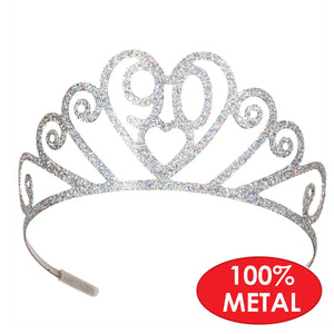 Glittered Metal 90 Tiara, party supplies, decorations, The Beistle Company, Birthday-AgeSpecific, Bulk, Birthday Party Supplies, Birthday Party Hats And Stuff to Wear 