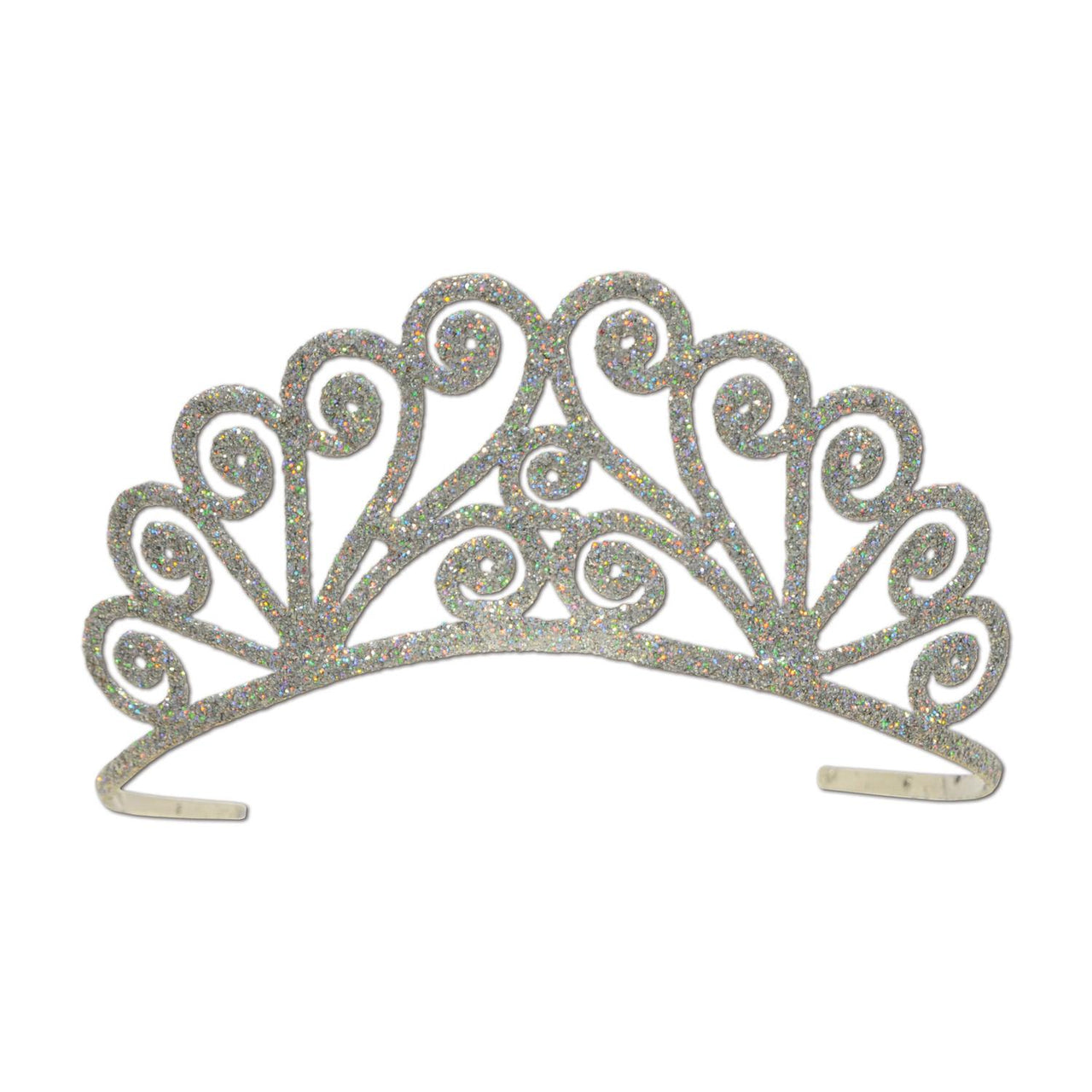 Beistle Glittered Metal Princess Tiara - Silver