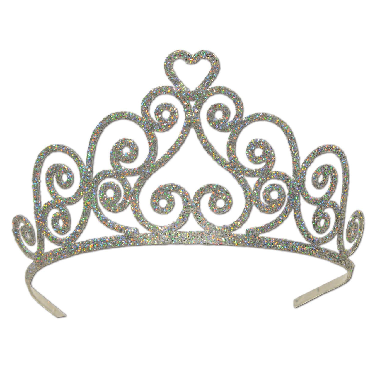 Beistle Glittered Metal Royal Tiara - Silver