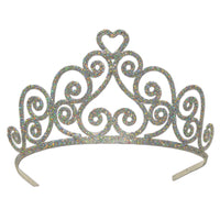 Beistle Glittered Metal Royal Tiara - Silver