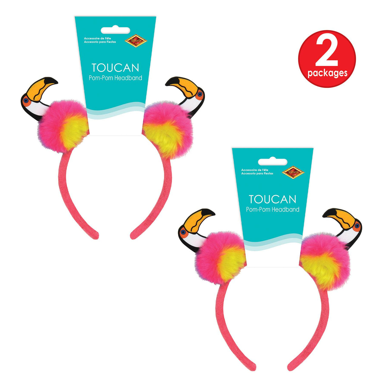 Toucan Pom-Pom Headband (Pack of 12)