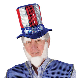 Patriotic Glitz 'N Gleam Uncle Sam Top Hat (Case of 12) Party Decorations in Bulk