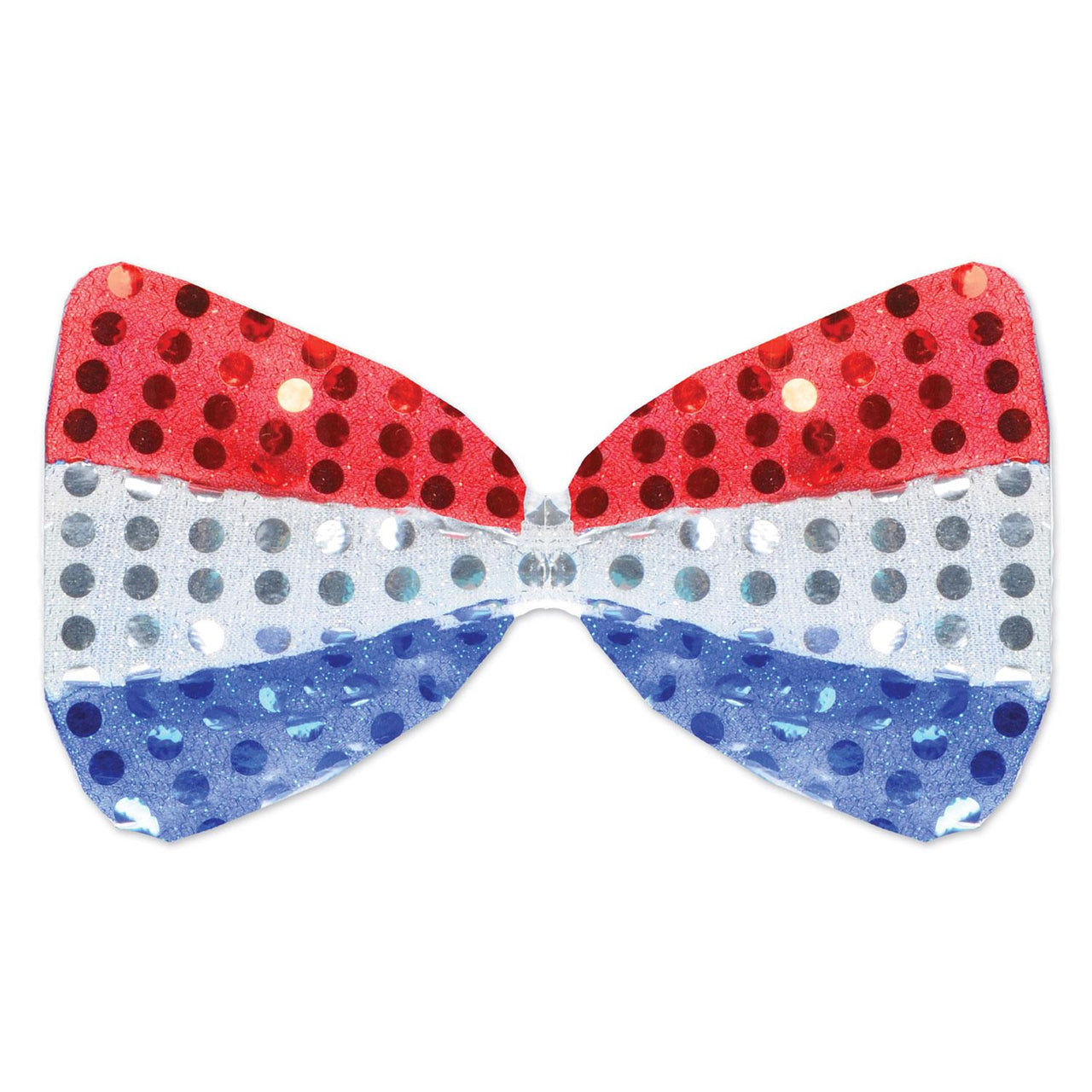 Beistle Glitz 'N Gleam Bow Tie - red - silver - blue