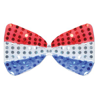 Beistle Glitz 'N Gleam Bow Tie - red - silver - blue
