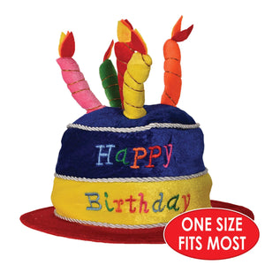 Bulk Plush Happy Birthday Cake Hat (Case of 12) by Beistle
