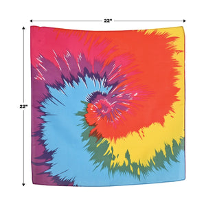 Beistle Funky Tie-Dyed Bandana (Pack of 12) - 60's - 70's - 80's Theme
