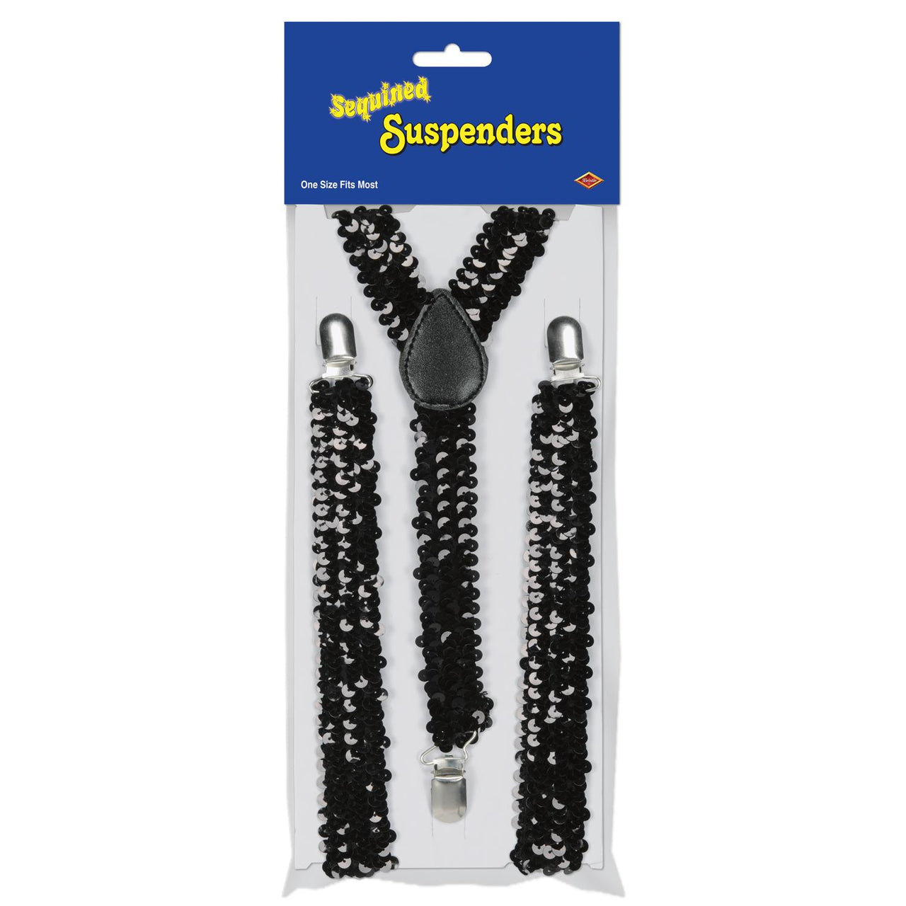 Beistle Sequined Suspenders - black - adjustable