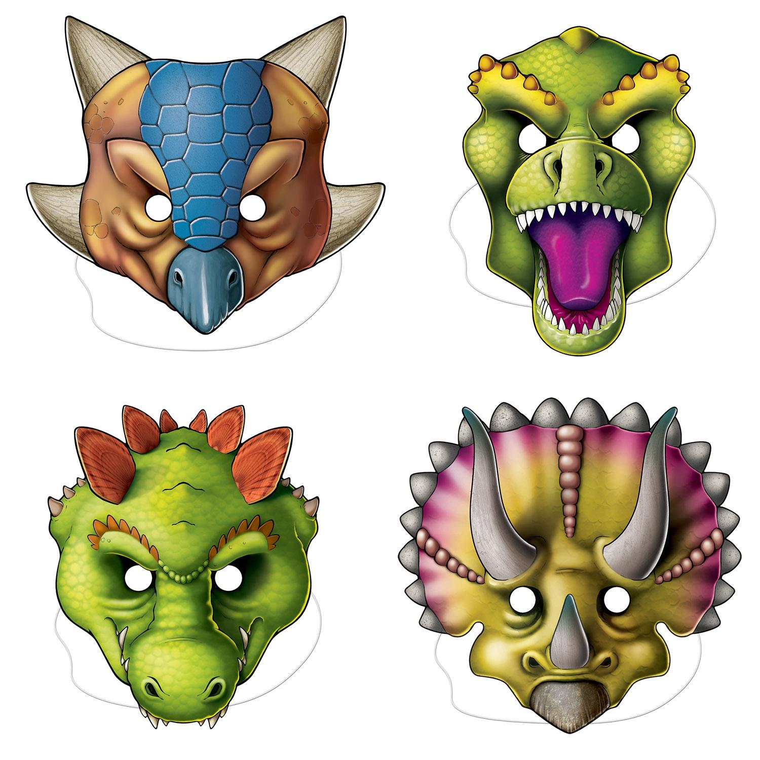 Beistle Dinosaur Party Masks (4/Pkg)
