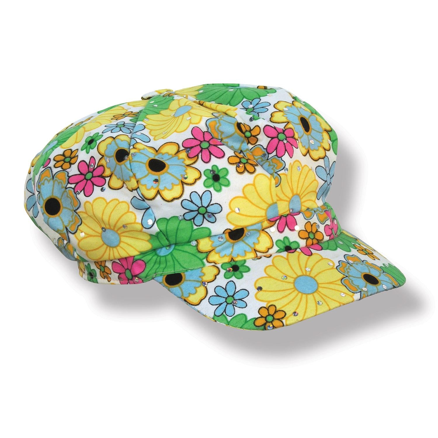 Beistle Fabric 60's Flower Print Hat