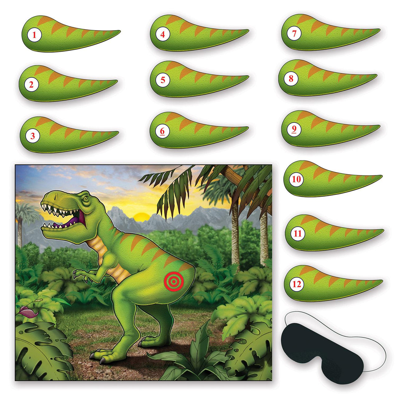 Beistle Pin The Tail On The Dinosaur Party Game