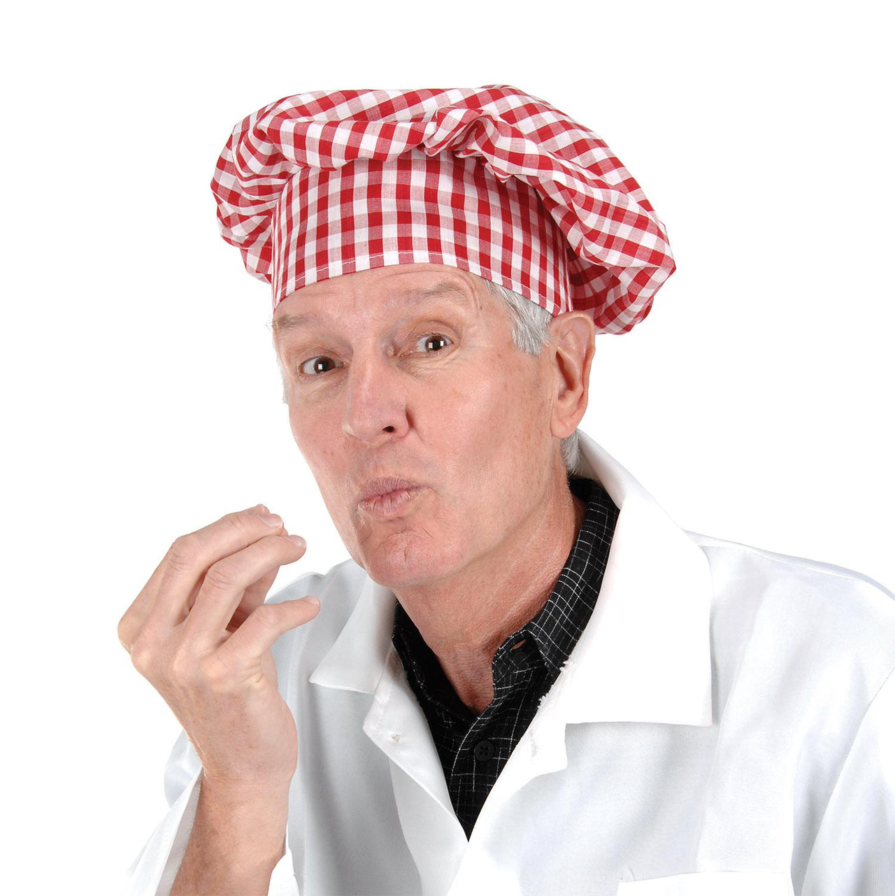 Bulk Gingham Fabric Chef's Hat (Case of 12) by Beistle