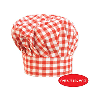 Bulk Gingham Fabric Chef's Hat (Case of 12) by Beistle