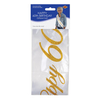 Bulk Glittered Happy 60th Birthday Satin Sash (Case of 6) by Beistle