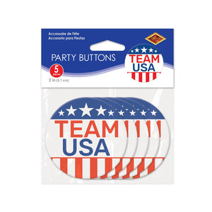 Bulk Team USA Party Buttons (Case of 60) by Beistle