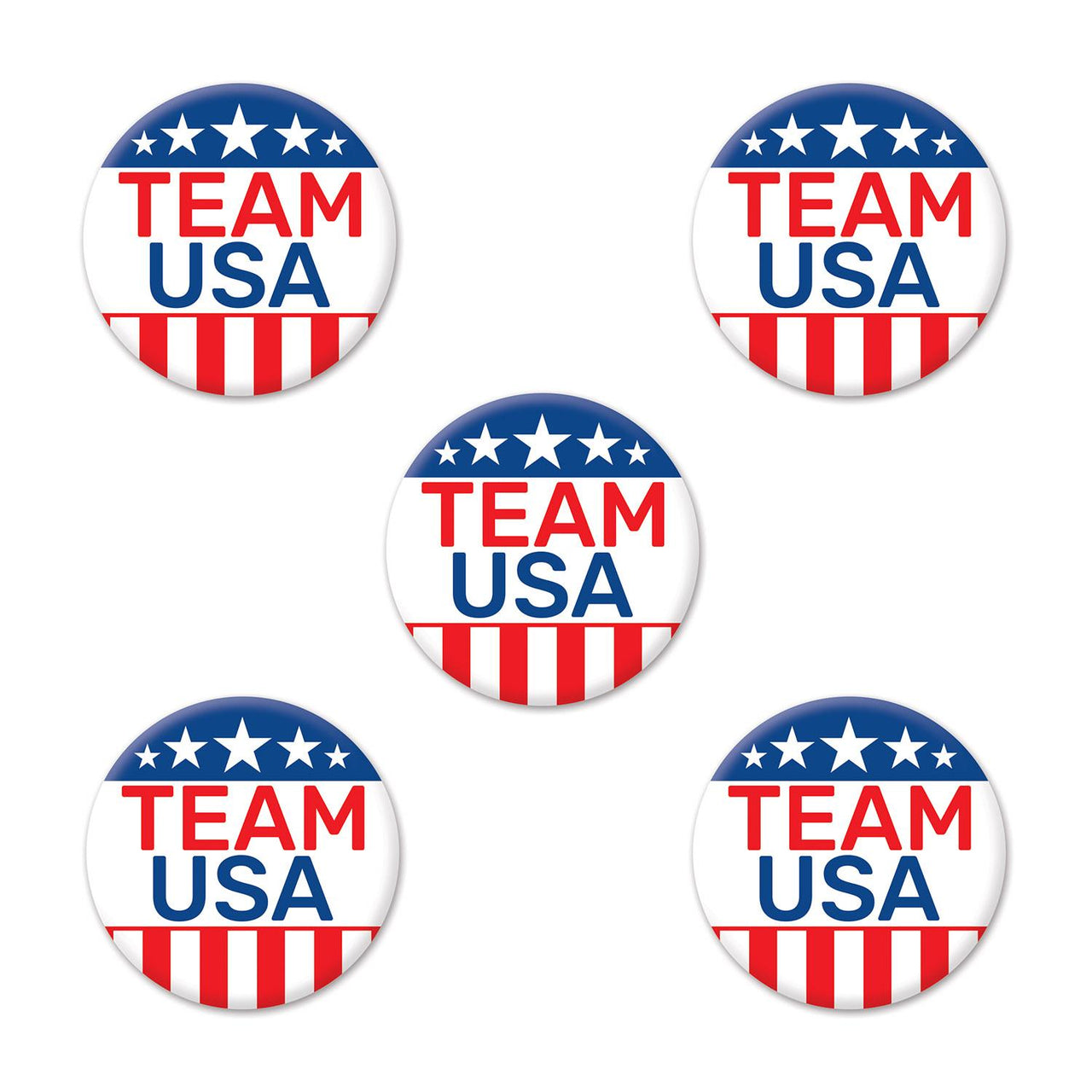 Beistle Team USA Party Buttons (5/Pkg)
