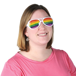 Rainbow Pinhole Glasses by Beistle - Rainbow Theme Decorations
