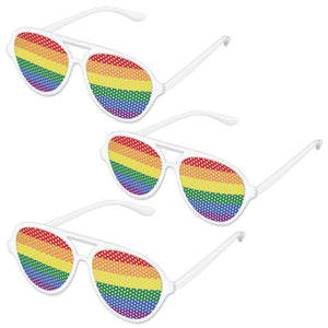 Rainbow Pinhole Glasses by Beistle - Rainbow Theme Decorations