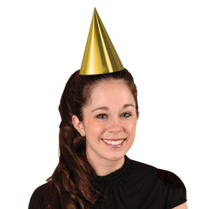 Bulk Gold Foil Cone Hat (Case of 48) by Beistle