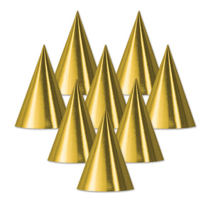 Beistle Foil Cone Hat - gold